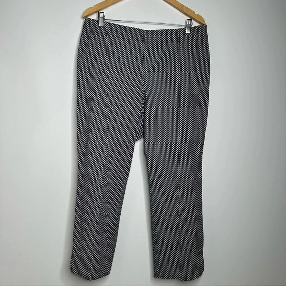 Talbots Nautical Sailboat Print Heritage Cropped Side Zip Pants Size 12 - Picture 2 of 10